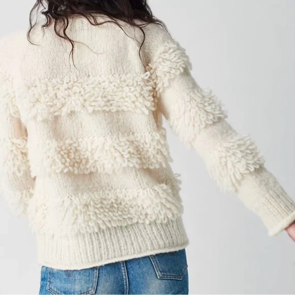 FAHERTY Polly • M • Winter White Mock Neck Looped Soft Knit Sweater - Picture 1 of 8